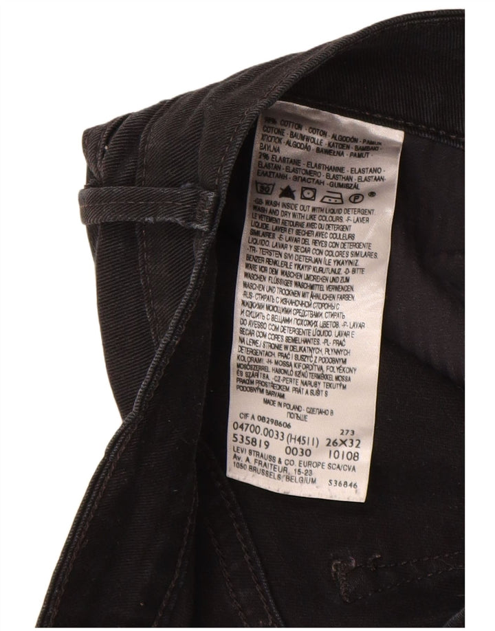 LEVI'S Womens Demi Curve Classic Fit Straight Jeans W26 L32 Black