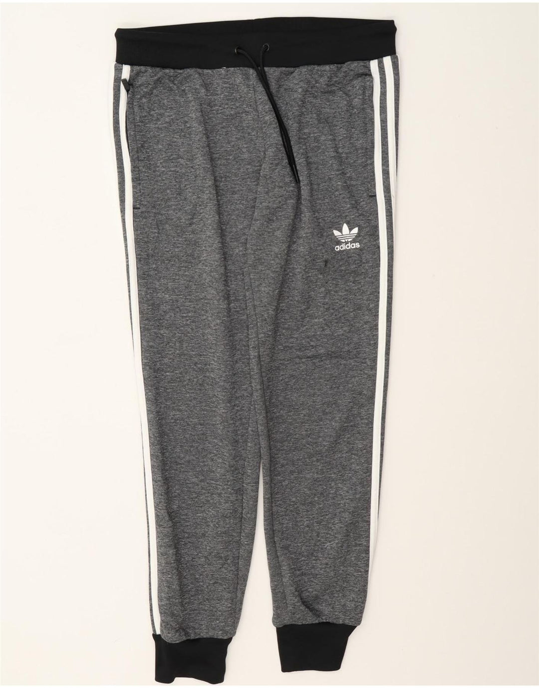 Adidas Womens Tracksuit Trousers Joggers UK 12 Medium Grey Polyester