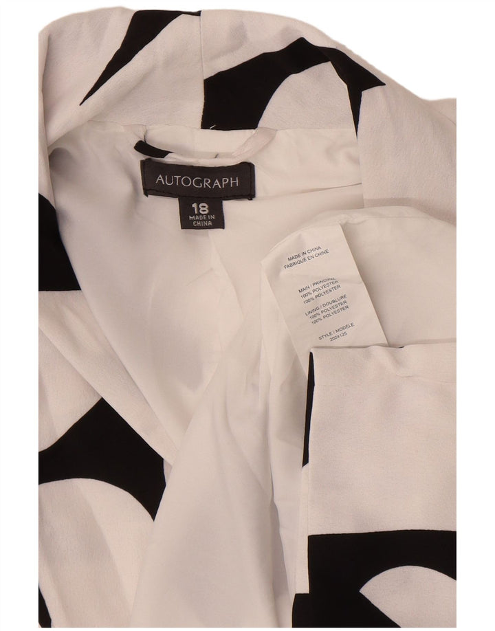 Marks & Spencer Womens Autograph Blazer Jacket UK 18 XL White Geometric