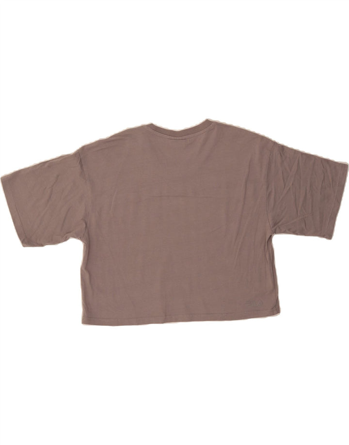 FILA Womens Crop Graphic T-Shirt Top UK 12 Medium Grey Vintage Fila and Second-Hand Fila from Messina Hembry 