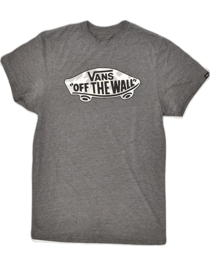 VANS Mens Custom Fit Graphic T-Shirt Top Small Grey Cotton | Vintage Vans | Thrift | Second-Hand Vans | Used Clothing | Messina Hembry 