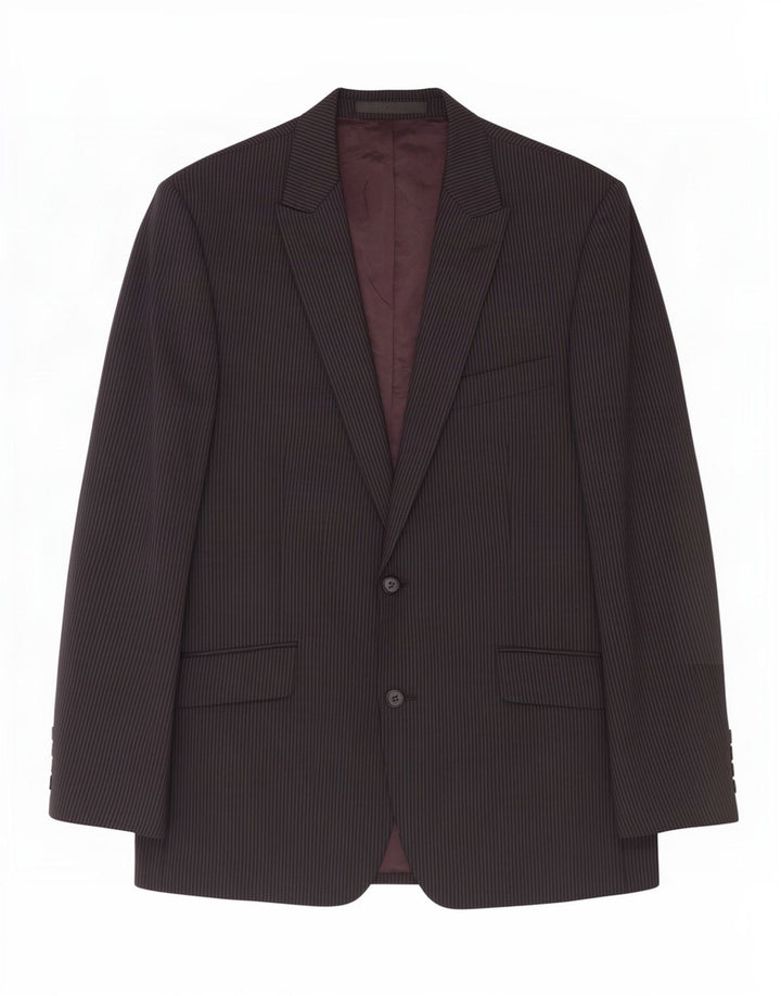 Marks & Spencer Mens 2 Button Blazer Jacket UK 38 Medium Black Pinstripe