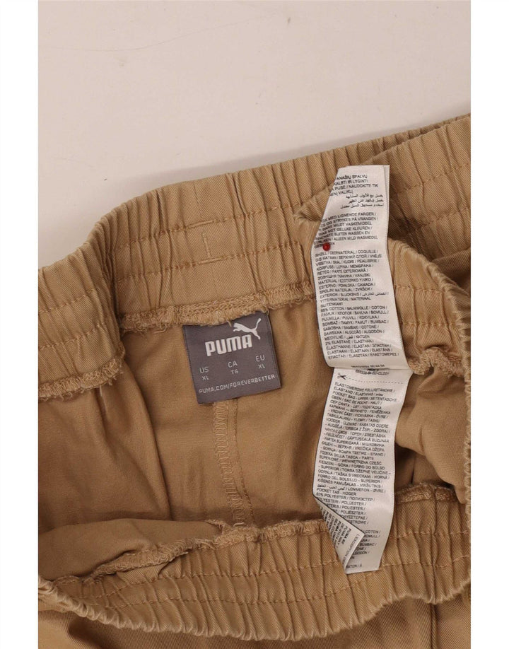 Puma Mens Regular Trousers XL W38 L28 Khaki Cotton