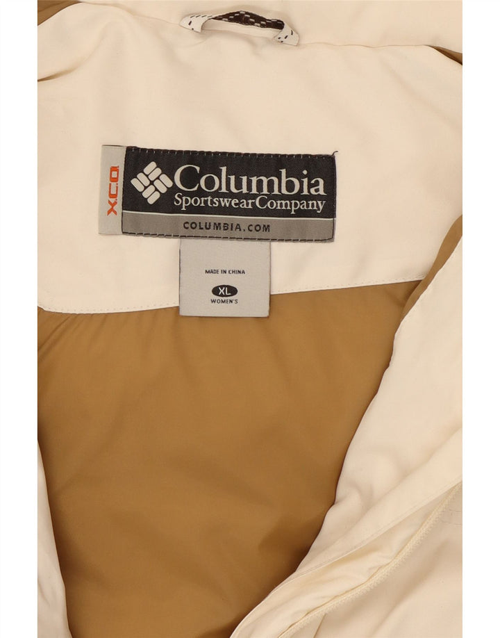 COLUMBIA Womens Hooded Padded Jacket UK 18 XL White Polyester