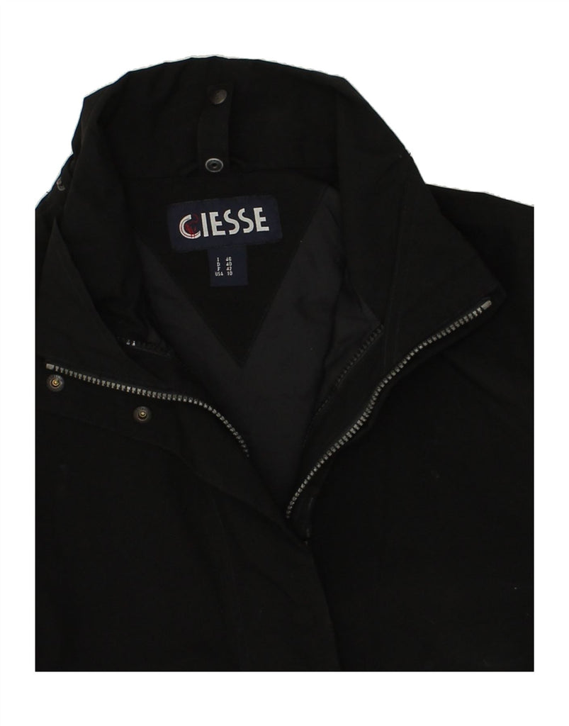 CIESSE PIUMINI Womens Windbreaker Coat IT 46 Large Black Polyester | Vintage Ciesse Piumini | Thrift | Second-Hand Ciesse Piumini | Used Clothing | Messina Hembry 