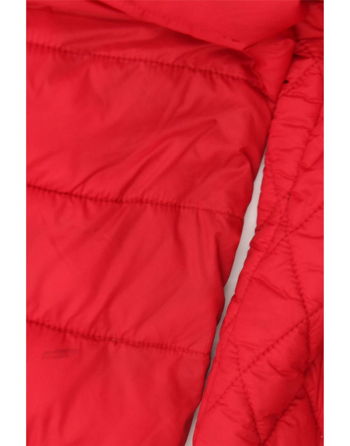Michael Kors Womens Hooded Padded Jacket UK 16 Large Red Nylon