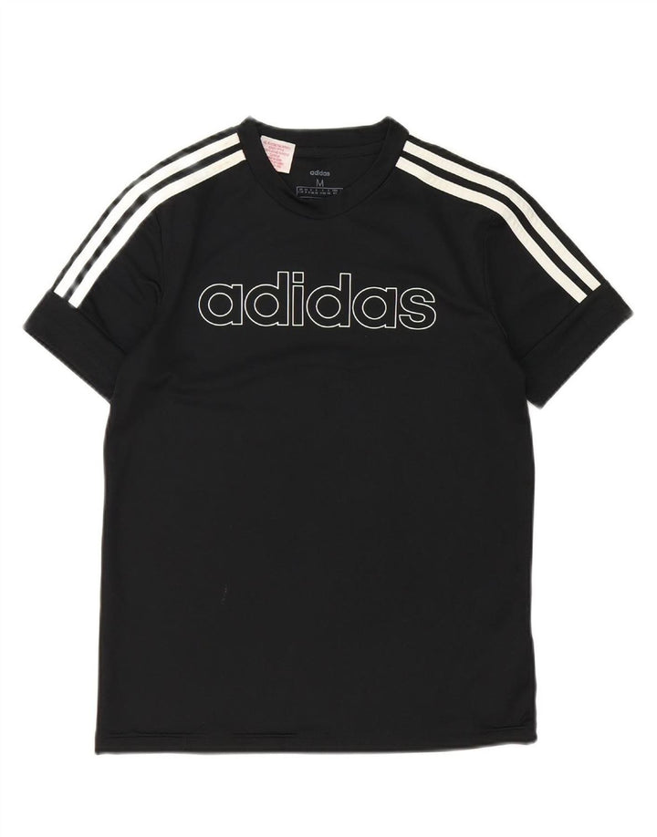 ADIDAS Boys Climalite Graphic T-Shirt Top 11-12 Years Medium  Black