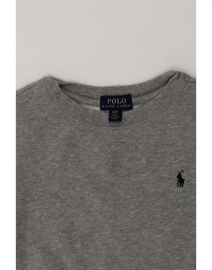 POLO RALPH LAUREN Boys Sweatshirt Jumper 3-4 Years Grey Cotton | Vintage Polo Ralph Lauren | Thrift | Second-Hand Polo Ralph Lauren | Used Clothing | Messina Hembry 