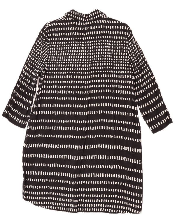 Hobbs Womens 3/4 Sleeve Shirt Dress UK 10 Small Black Striped Viscose