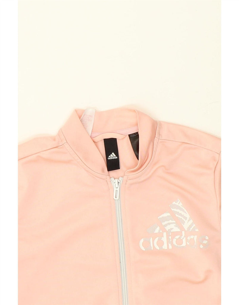 ADIDAS Girls Graphic Tracksuit Top Jacket 14-15 Years Pink Polyester Vintage Adidas and Second-Hand Adidas from Messina Hembry 