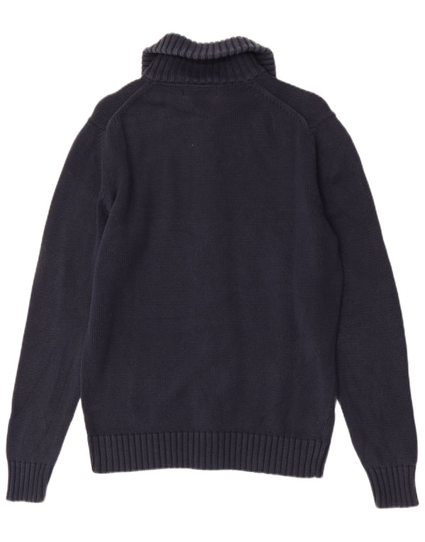 Zara Mens Cardigan Sweater Medium Navy Blue