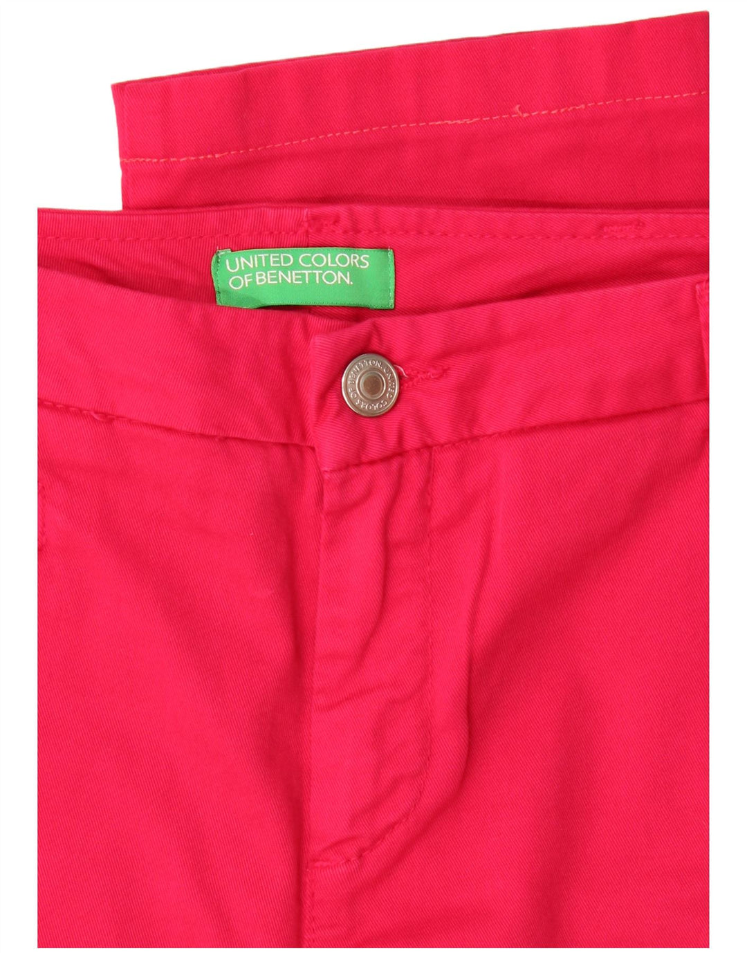 Benetton Womens Slim Chino Trousers W30 L26 Pink