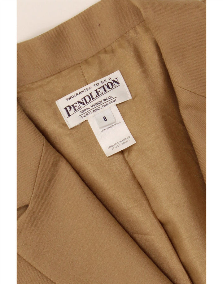 PENDLETON Womens Oversized 2 Button Blazer Jacket UK 8 Small  Beige Wool Vintage Pendleton and Second-Hand Pendleton from Messina Hembry 