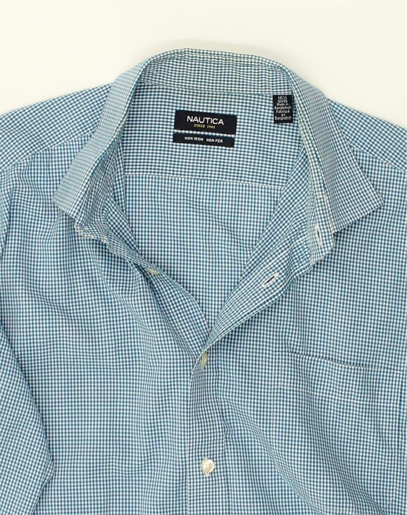 NAUTICA Mens Shirt Size 16 1/2 Large Blue Gingham Cotton | Vintage Nautica | Thrift | Second-Hand Nautica | Used Clothing | Messina Hembry 