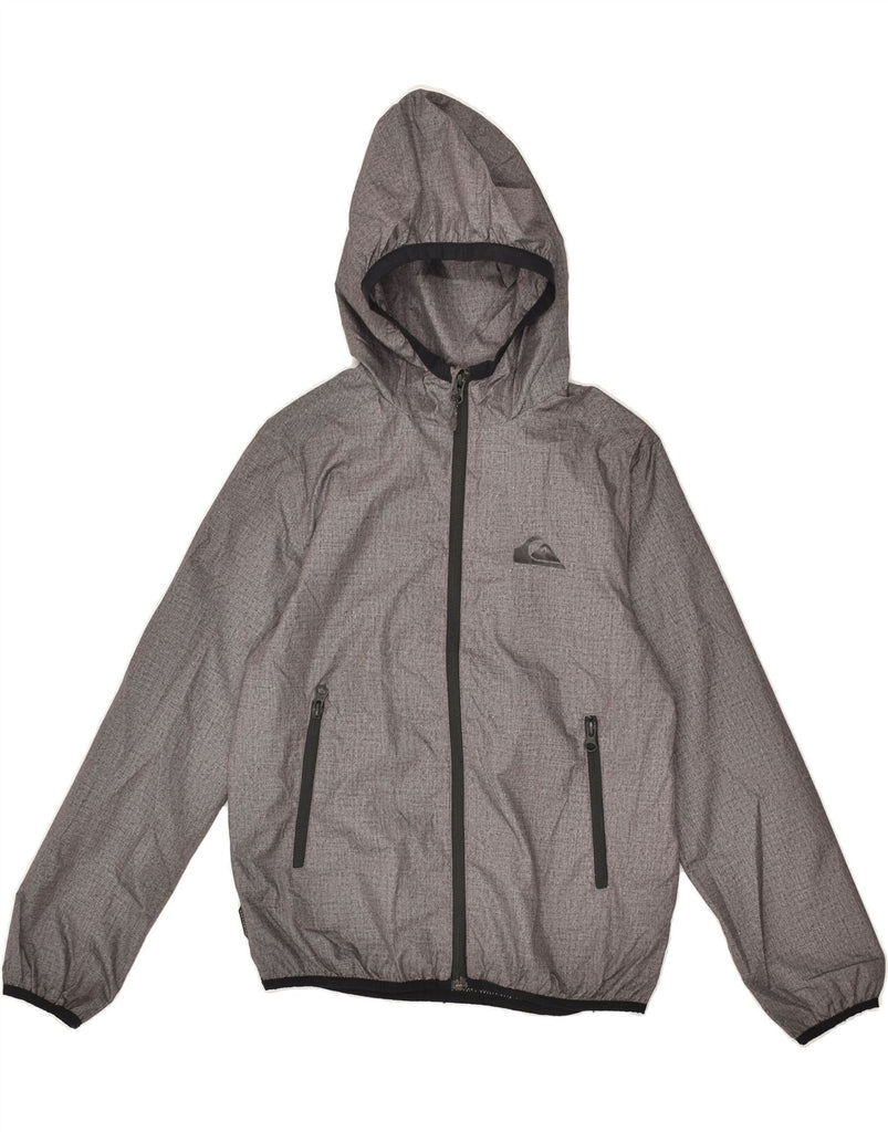 QUIKSILVER Womens Hooded Rain Jacket UK 10 Small Grey Polyester | Vintage Quiksilver | Thrift | Second-Hand Quiksilver | Used Clothing | Messina Hembry 