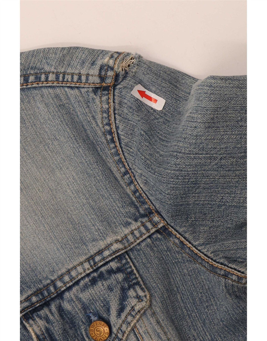 Swish Womens Crop Denim Jacket UK 14 Medium Blue