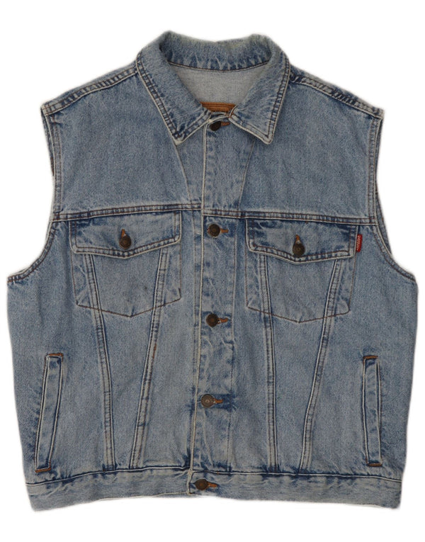 Casucci Mens Denim Gilet UK 40 Large Blue Cotton