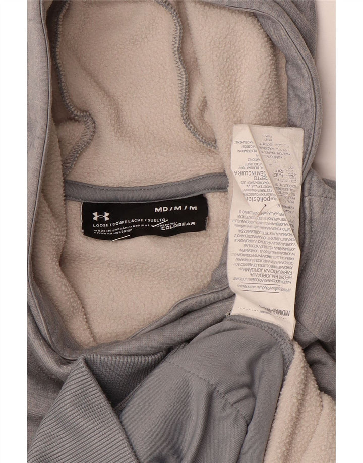 Under Armour Womens Graphic Hoodie Jumper UK 14 Medium Grey Polyester