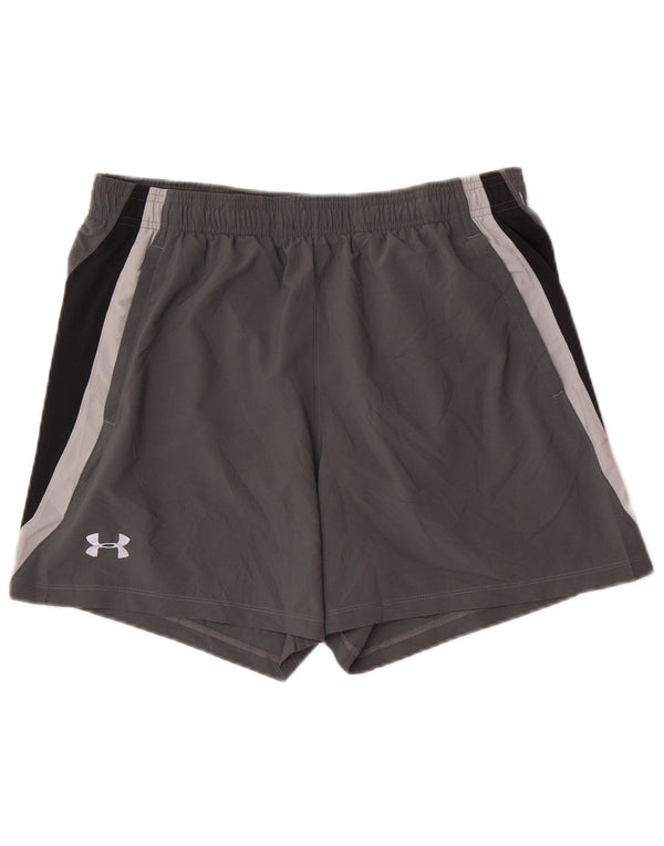 Under Armour Mens Heat Gear Sport Shorts Large Grey Colourblock