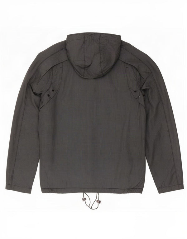 Oakley Mens Hooded Rain Jacket UK 36 Small Grey Nylon