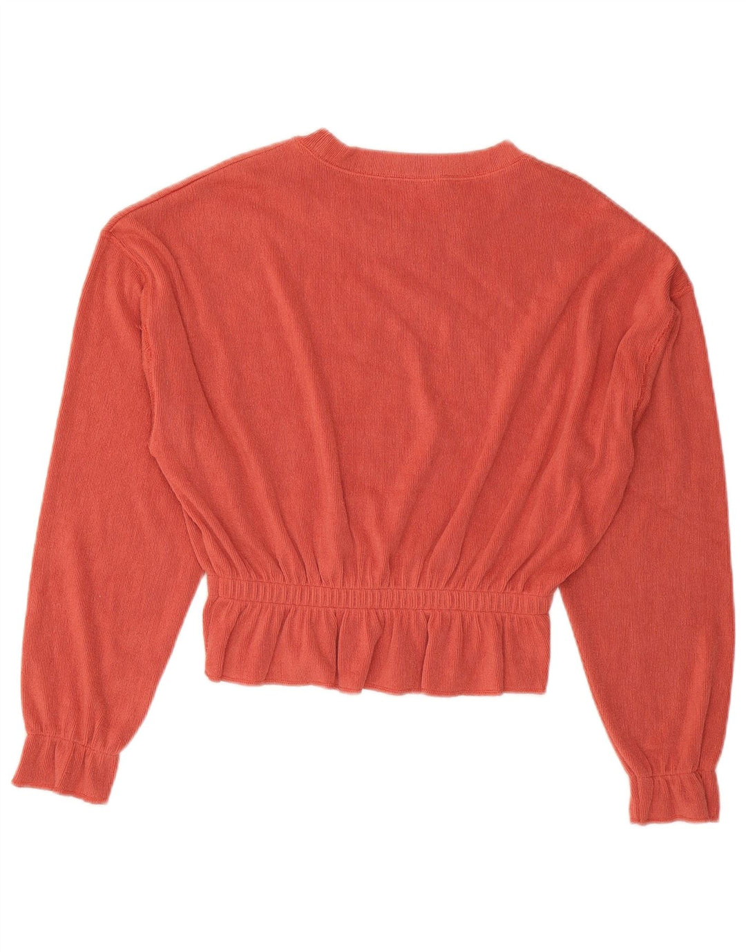 Zara Womens Oversized Crop Long Sleeve Blouse Top UK 10 Small Orange