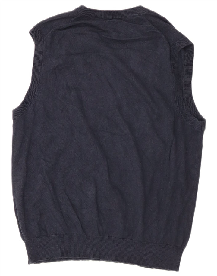 Chaps Mens Vest Tank Top Large Navy Blue Cotton