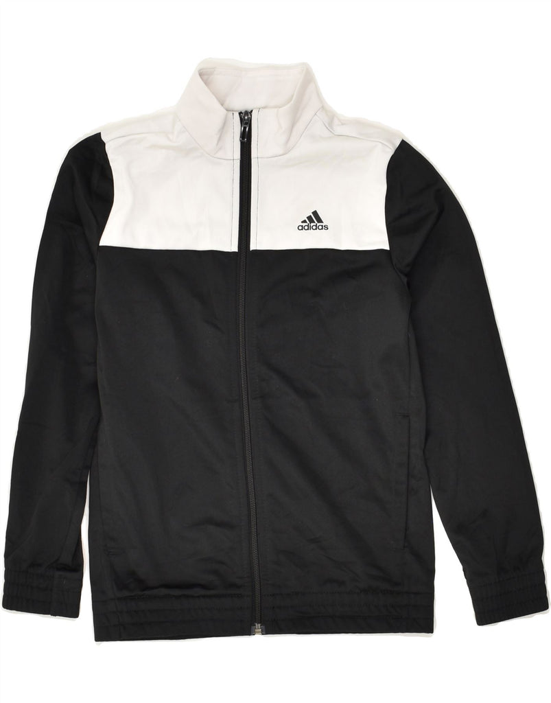 ADIDAS Boys Tracksuit Top Jacket 9-10 Years Black Colourblock Polyester | Vintage Adidas | Thrift | Second-Hand Adidas | Used Clothing | Messina Hembry 