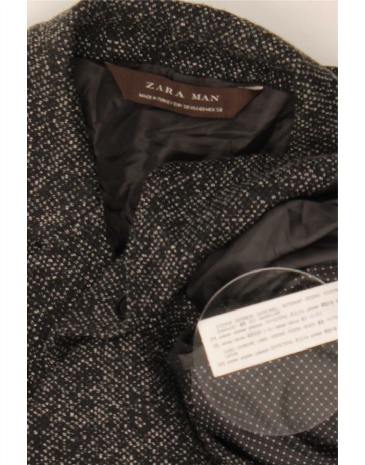 Zara Mens 2 Button Blazer Jacket EU 50 Medium Grey Polyester