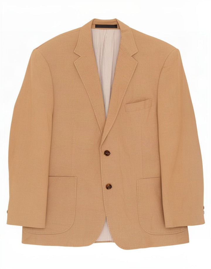 Marks & Spencer Mens 2 Button Blazer Jacket UK 40 Medium Beige Linen