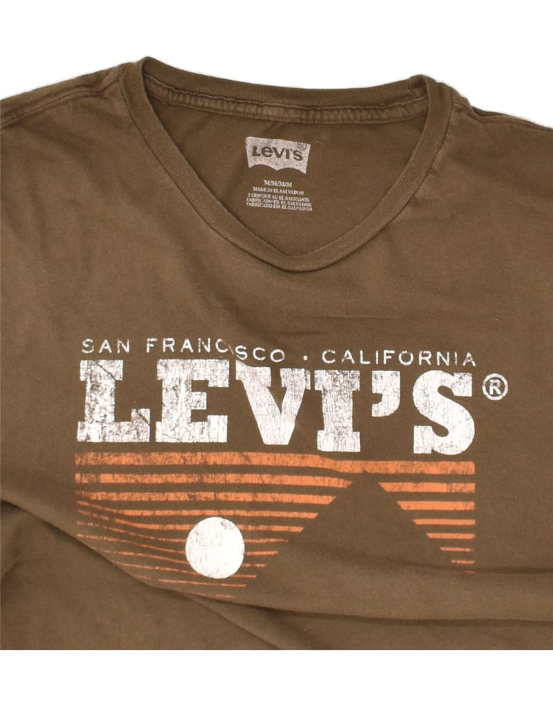 LEVI'S Mens Graphic T-Shirt Top Medium Brown Cotton | Vintage Levi's | Thrift | Second-Hand Levi's | Used Clothing | Messina Hembry 