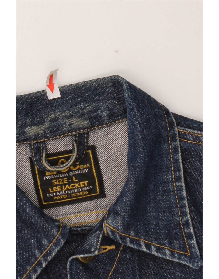 Lee Womens Denim Jacket UK 14 Large Blue Cotton