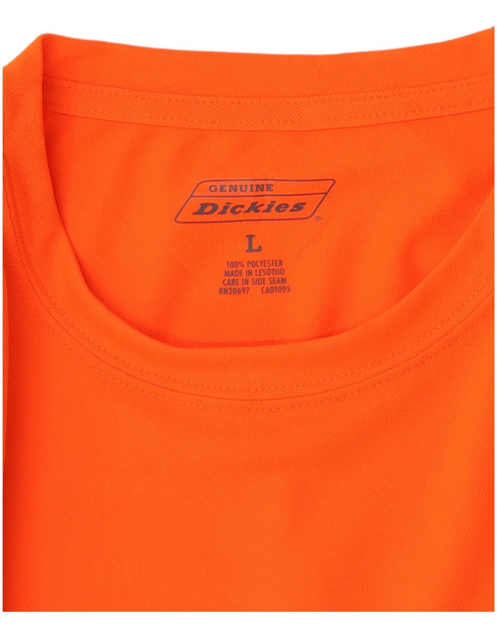Dickies Mens Top Long Sleeve Large Orange Polyester