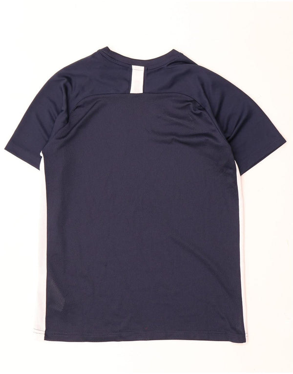 Nike Boys Dri Fit T-Shirt Top 13-14 Years XL Navy Blue Colourblock