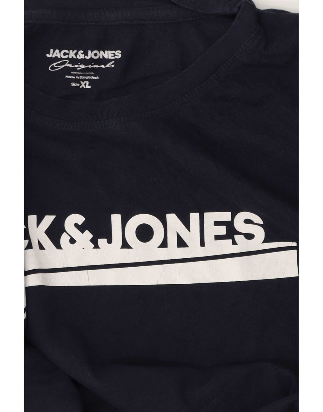 Jack & Jones Mens Graphic T-Shirt Top XL Navy Blue