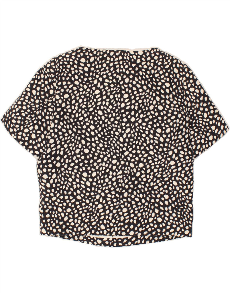 BENETTON Womens Blouse Top UK 6 XS Black Spotted Polyester Vintage Benetton and Second-Hand Benetton from Messina Hembry 