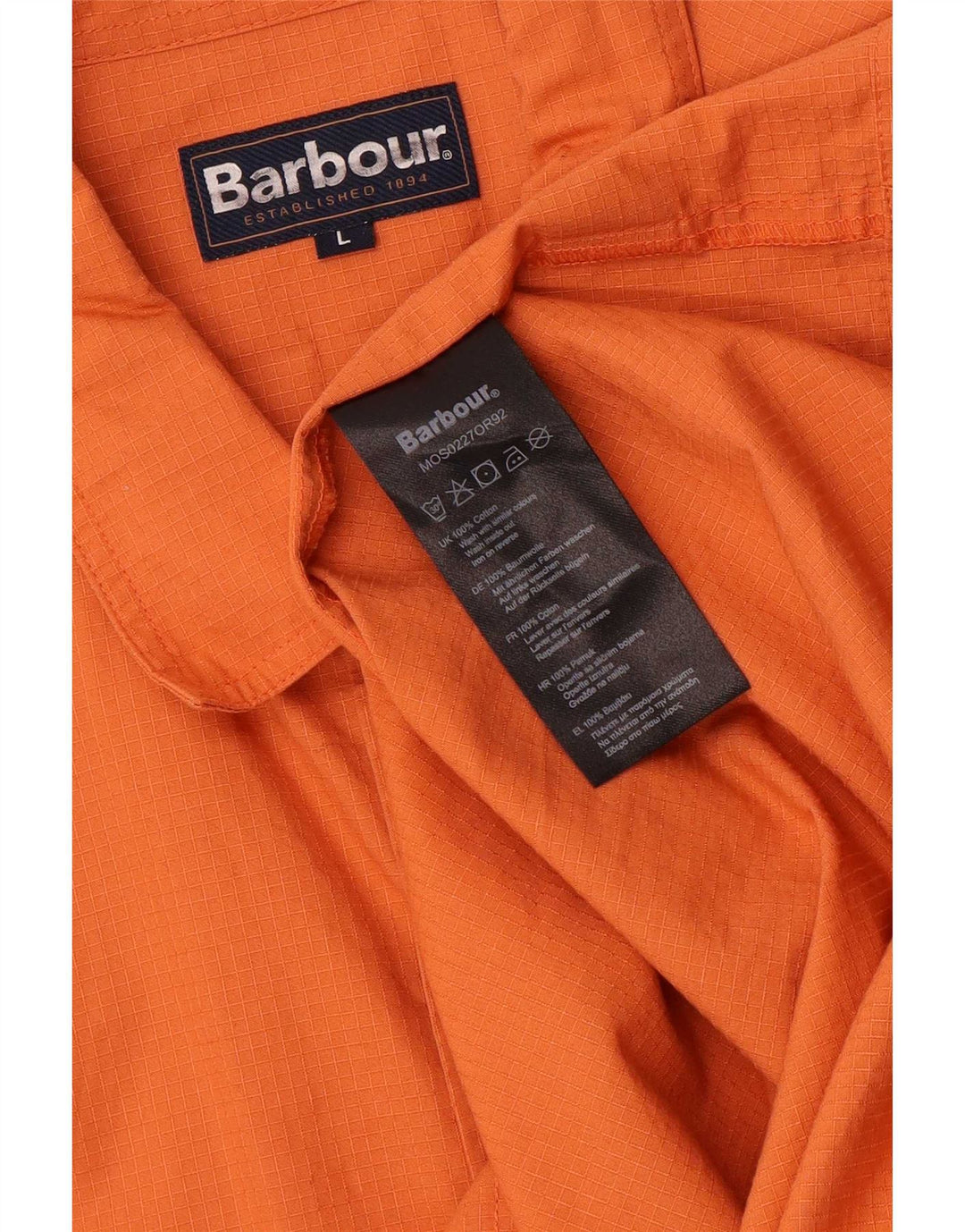 Barbour Mens Utility Jacket UK 40 Large Orange Cotton