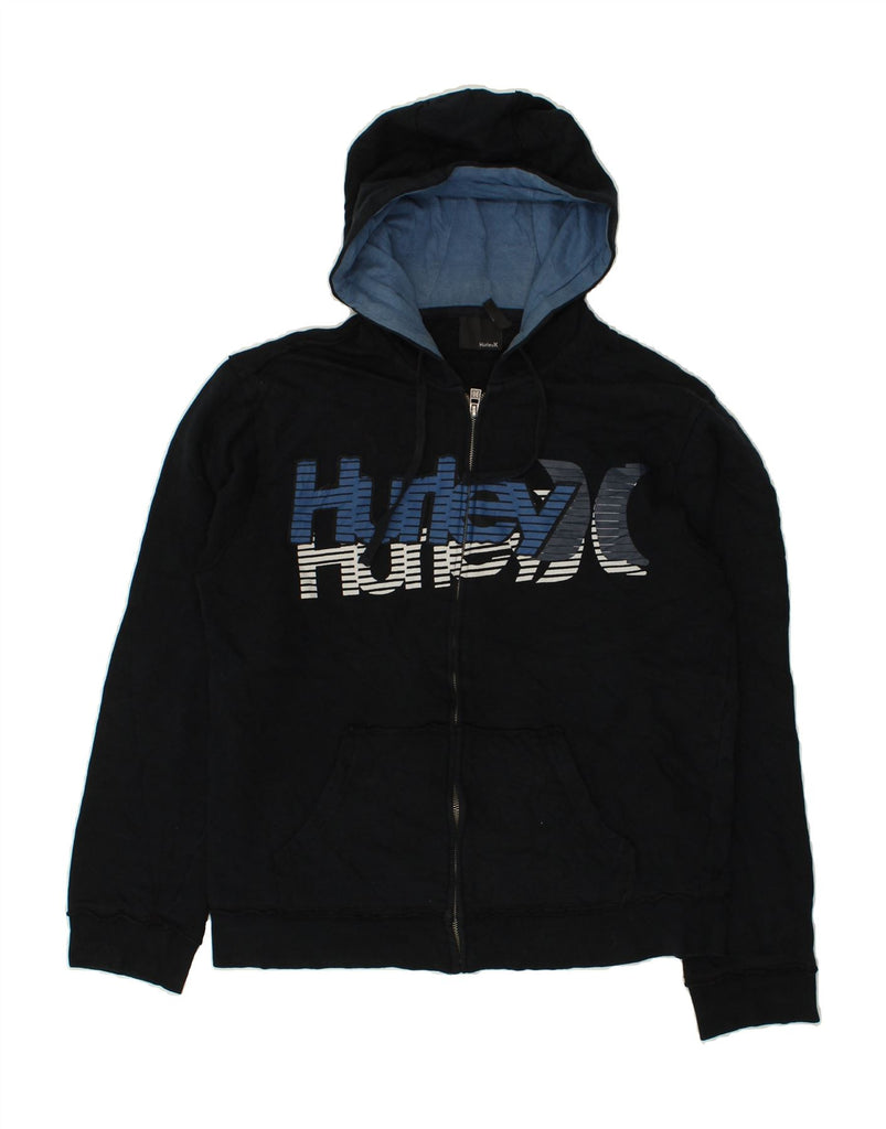 HURLEY Mens Graphic Zip Hoodie Sweater Medium Black Cotton | Vintage Hurley | Thrift | Second-Hand Hurley | Used Clothing | Messina Hembry 