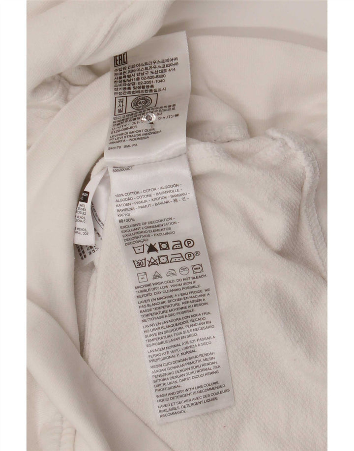 Levi's Mens Graphic Hoodie Jumper Medium White Cotton