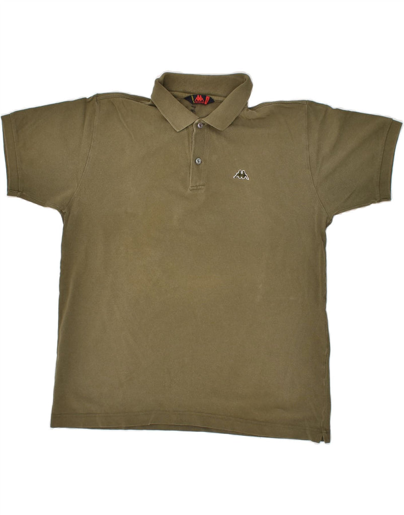 KAPPA Mens Polo Shirt Large Khaki Vintage Kappa and Second-Hand Kappa from Messina Hembry 