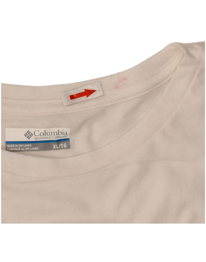 Columbia Mens Graphic T-Shirt Top XL White Cotton