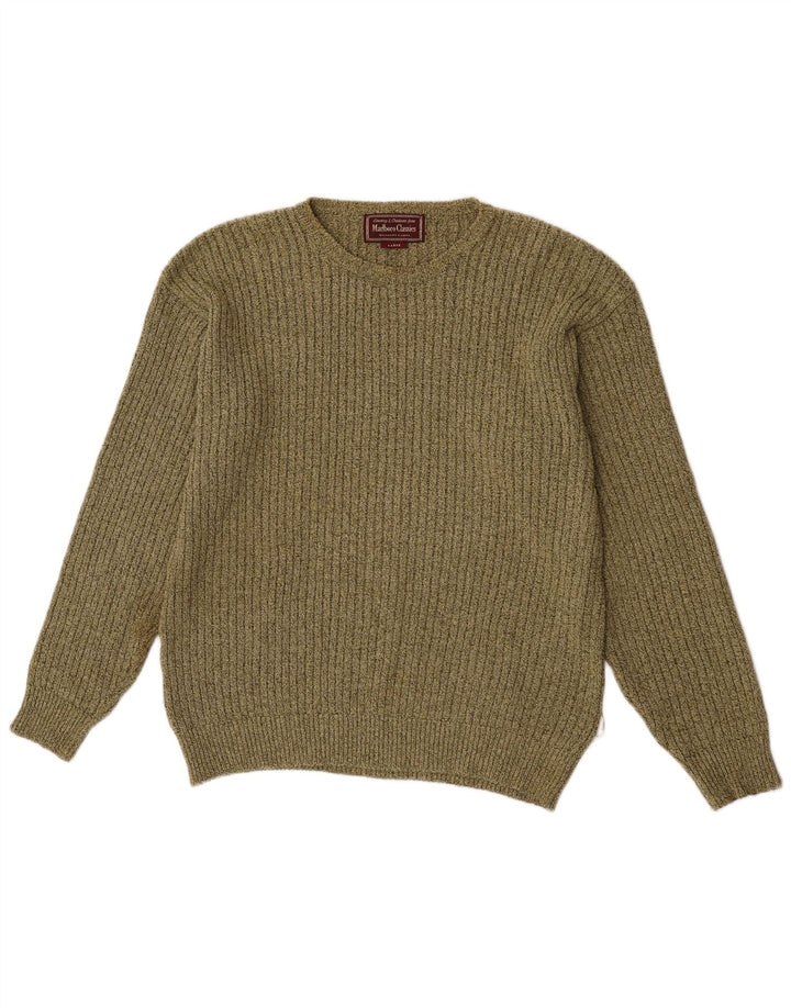 Marlboro Classics Mens Boat Neck Jumper Sweater Large Green Cotton