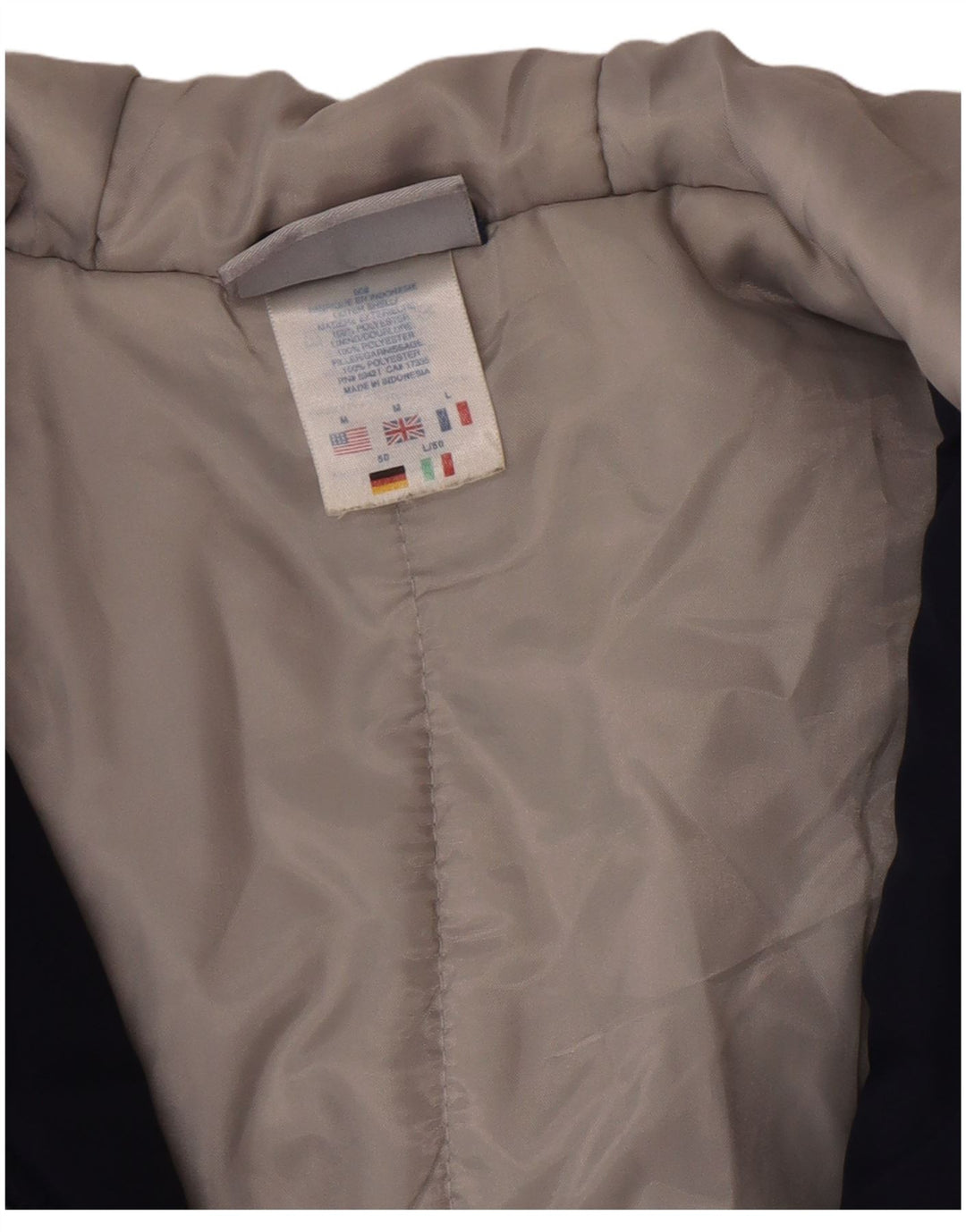Reebok Mens Hooded Bomber Jacket UK 38 Medium Navy Blue Colourblock