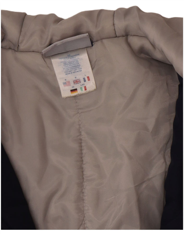 Reebok Mens Hooded Bomber Jacket UK 38 Medium Navy Blue Colourblock