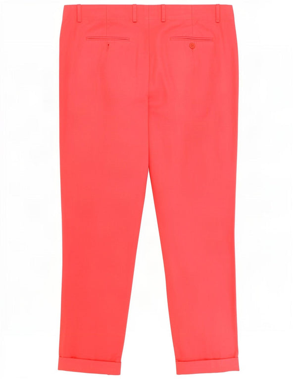 Massimo Dutti Womens Slim Chino Trousers EU 44 XL W34 L28 Pink Cotton