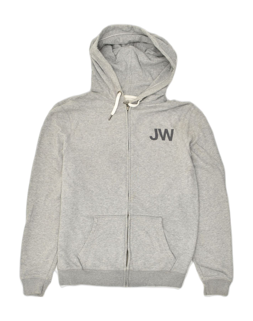 JACK WILLS Mens Classic Fit Graphic Zip Hoodie Sweater Medium Grey Cotton | Vintage Jack Wills | Thrift | Second-Hand Jack Wills | Used Clothing | Messina Hembry 