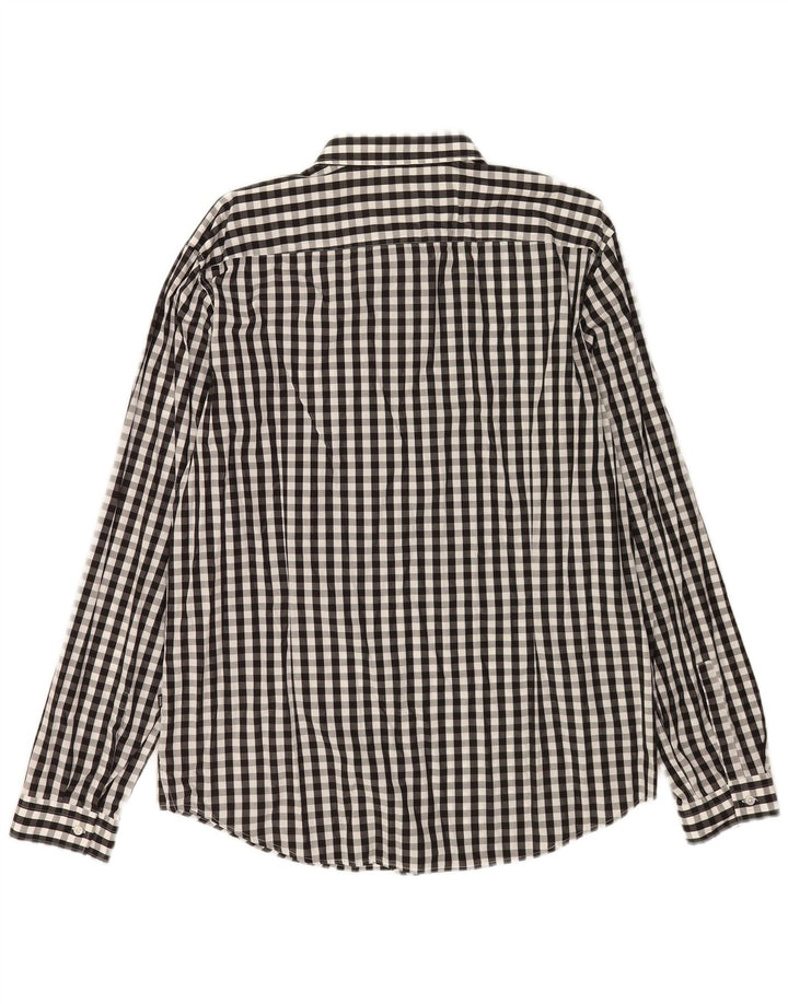 Hugo Boss Mens Slim Fit Shirt XL Black Gingham Cotton