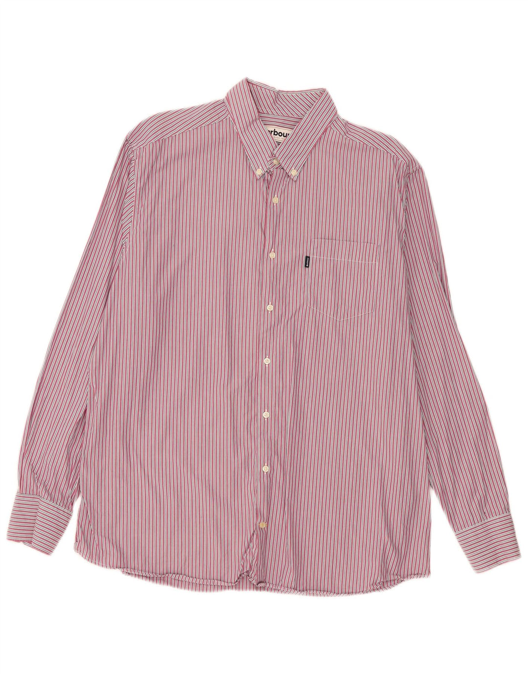 Barbour Mens Tailored Fit Shirt 2XL Pink Striped