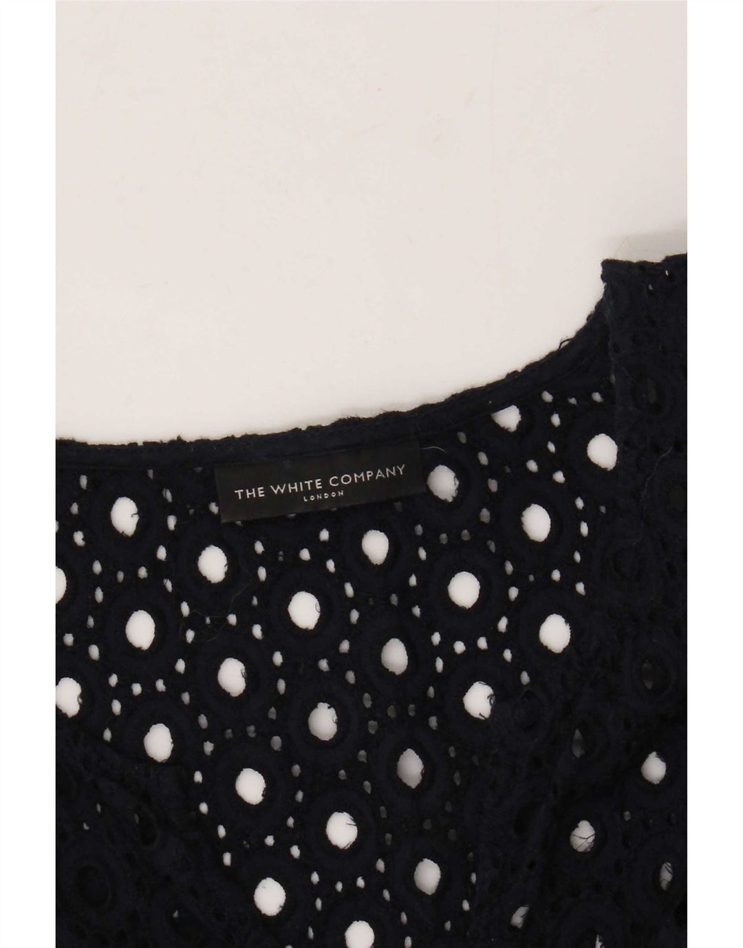 The White Company Womens Beach 3/4 Sleeve Basic Dress UK 10 Small Navy Blue