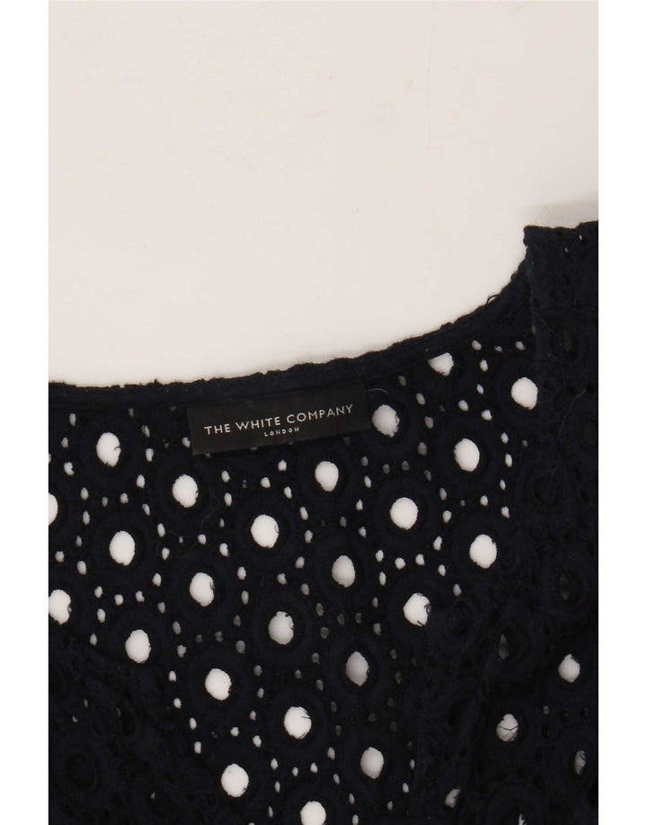 The White Company Womens Beach 3/4 Sleeve Basic Dress UK 10 Small Navy Blue