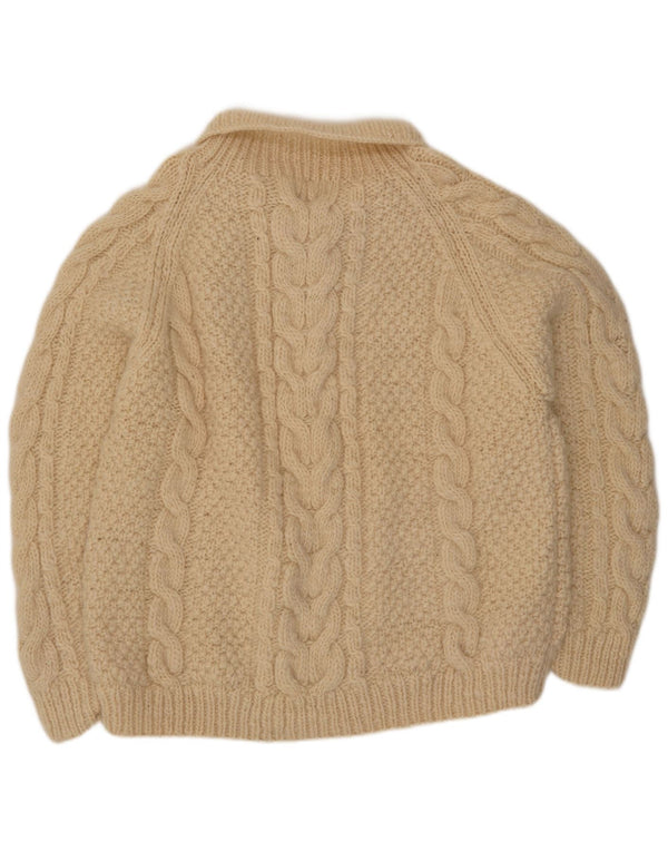 THC Mens Polo Neck Jumper Sweater XL Off White Wool